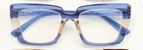RETRO SQUARE READING GLASSES +250 - BLUE TEAL