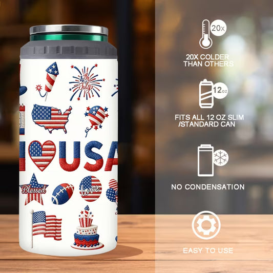 I HEART USA SLIM CAN COOLER