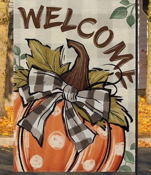 THANKSGIVING PUMPKIN GARDEN YARD HOUSE FLAG