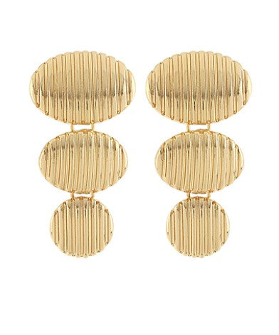 GOLD DROP EARRINGS - THREE CIRCLES