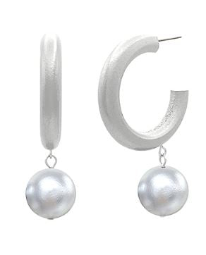 SILVER HOOPS - BRUSHED SILVER