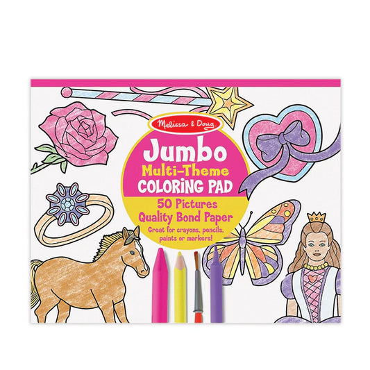 JUMBO COLORING PAD - HORSES, HEARTS, FLOWERS, MORE