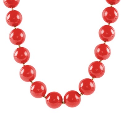 ACRYLIC BALL CHAIN NECKLACE - RED
