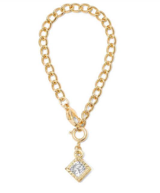 TUMBLER CHAIN & CHARM - RHINESTONE DIAMOND