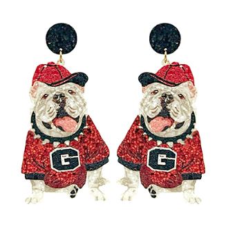 BULLDOG GLITTER EARRINGS