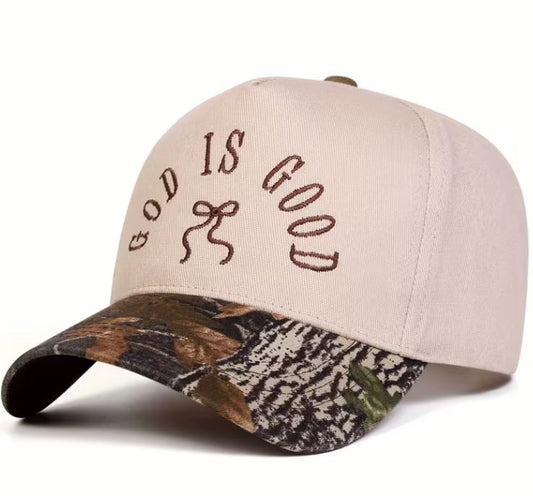 WOMENS BASEBALL CAP - GOD IS GOOD BOW DESIGN