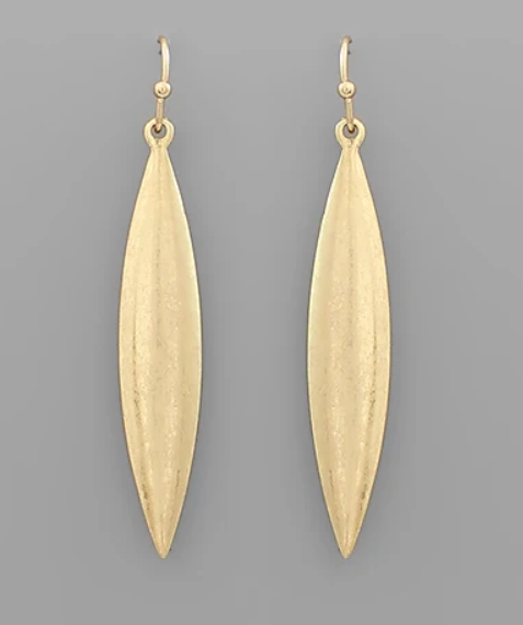 BRASS THIN MARQUISE EARRINGS