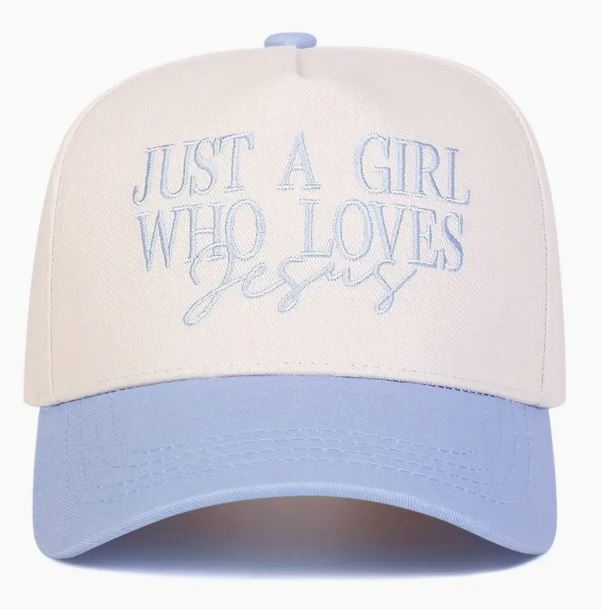 JUST A GIRL WHO LOVES JESUS HAT - BLUE
