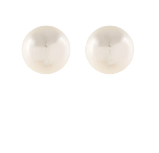 16MM PEARL POST EARRINGS - WHITE PEARL