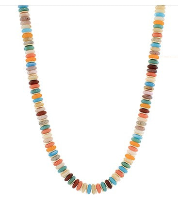 MULTI COLOR BEAD NECKLACE - MULTI/GOLD