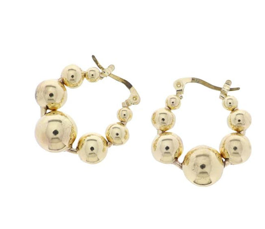 GOLD SMALL MULTI SIZED BUBBLE HOOP EARRINGS
