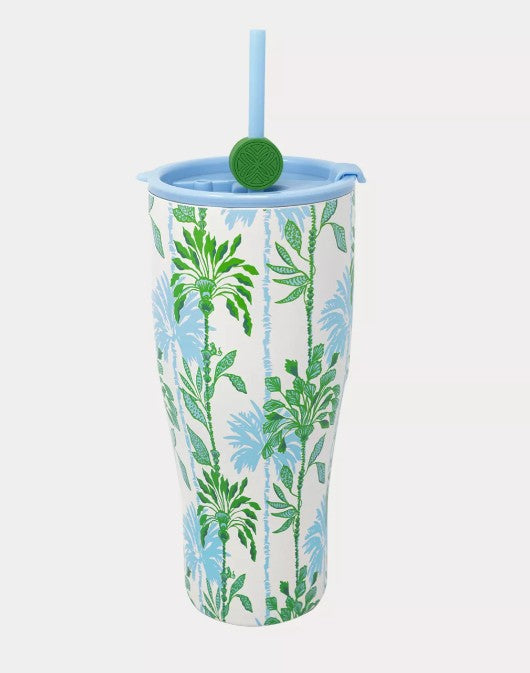 STAINLESS STEEL TUMBLER WITH STRAW - SWAYIN IN THE BREEZE