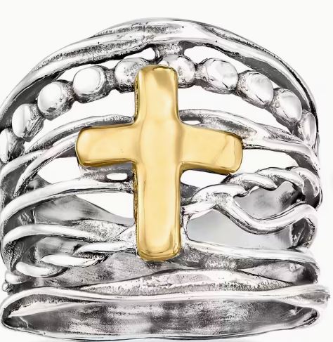 BOHEMIAN RING - CROSS TWO TONED
