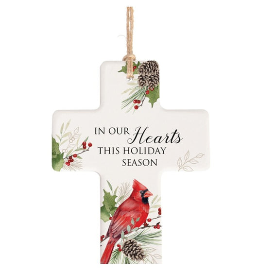 CHRISTMAS CROSS ORNAMENT - IN OUR HEARTS