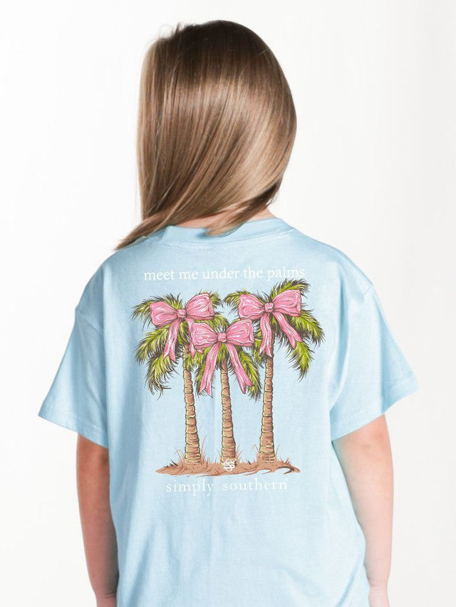 YOUTH PALM TSHIRT- PALM TREE BOWS