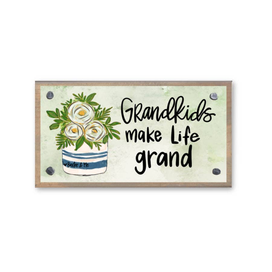 Grandkids Make Life Grand Driftwood Happy Block