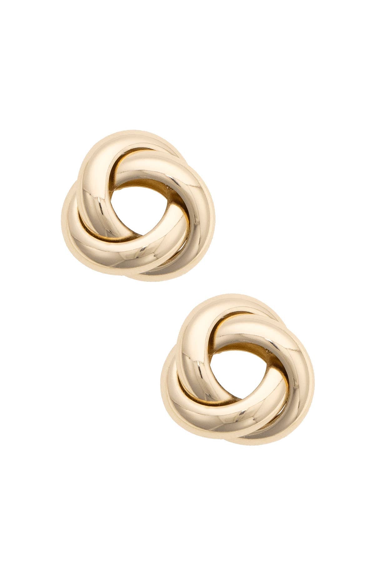 Penny Twisted Knot Earrings in Shiny Gold
