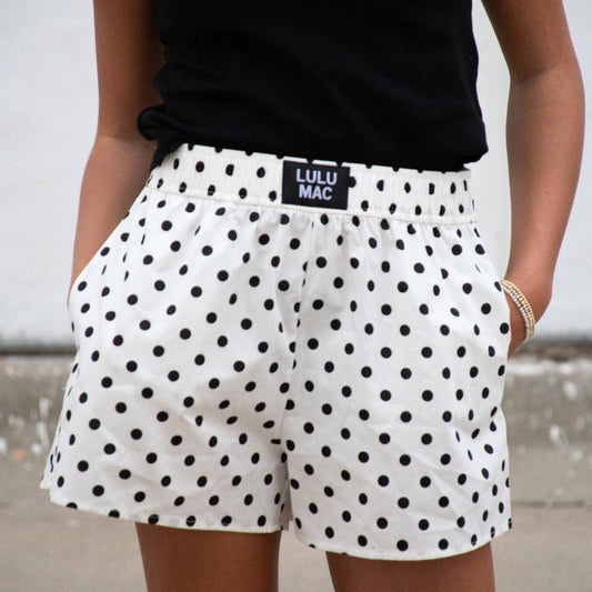 WHITE and BLACK  POLKA DOT SHORTS