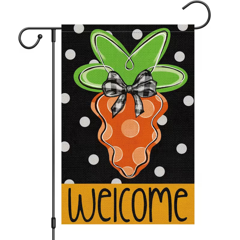 EASTER CARROT POLKA DOT FLAG