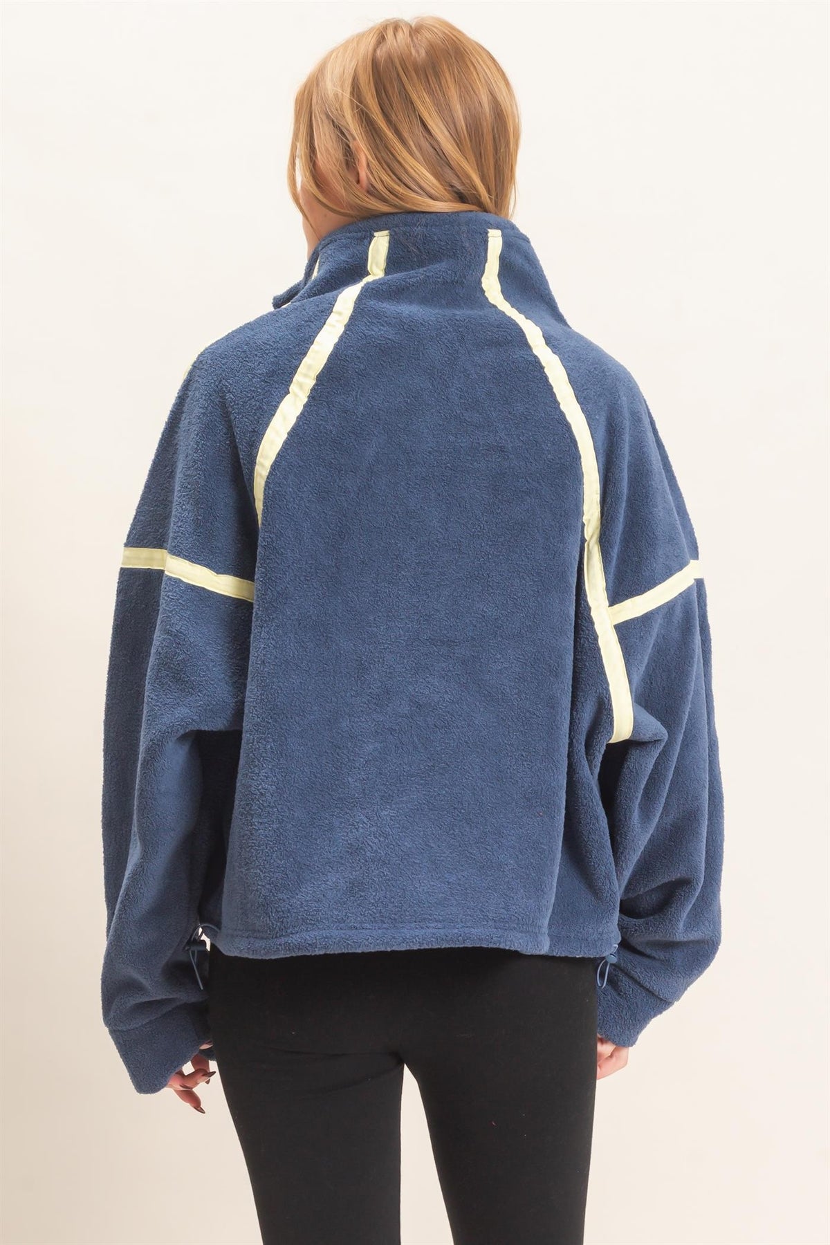 HALF ZIP FLEECE PULLOVER - NAVY
