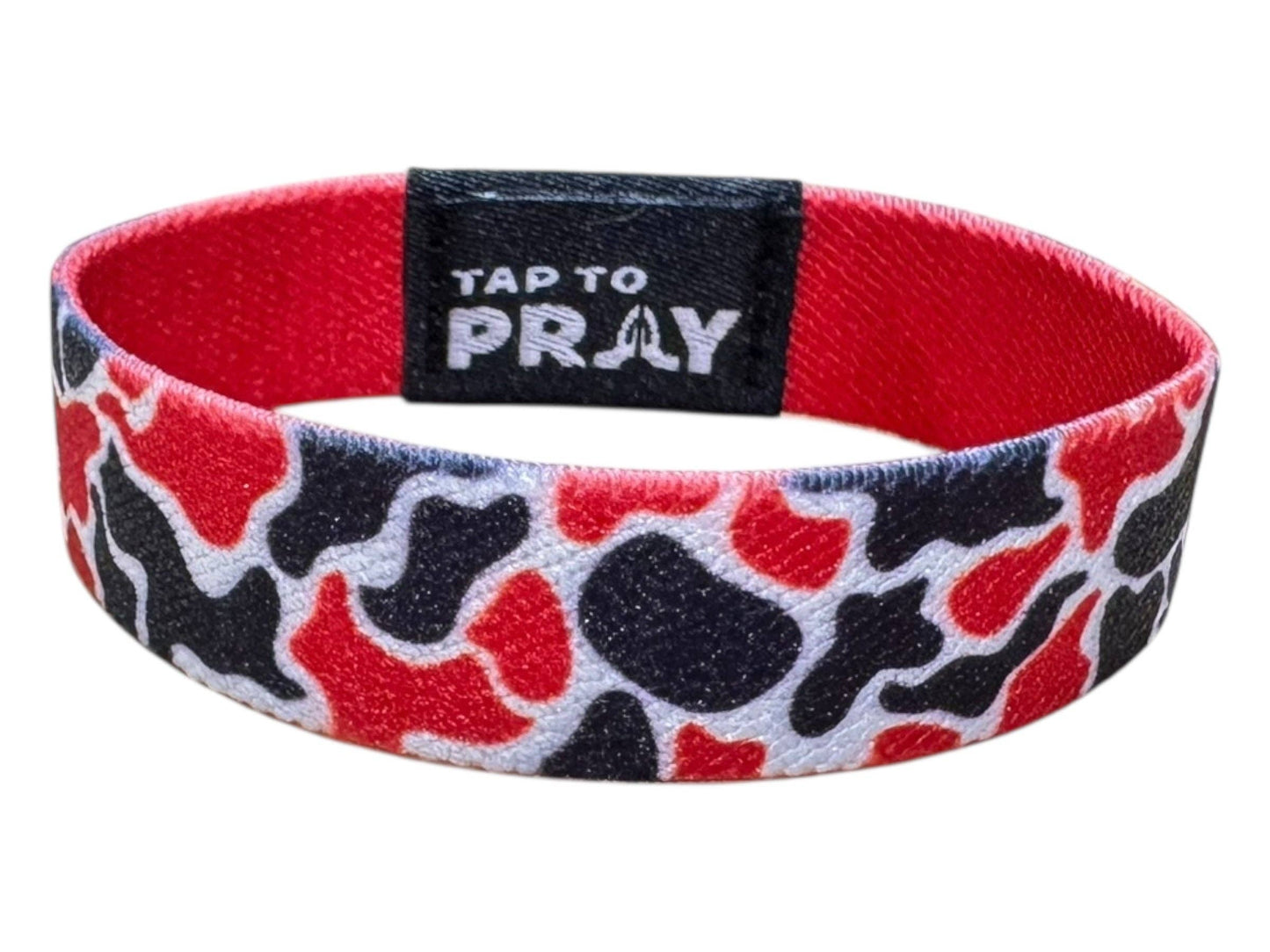 Tap To Pray™ Wristbands - Team Camo - Red & Black