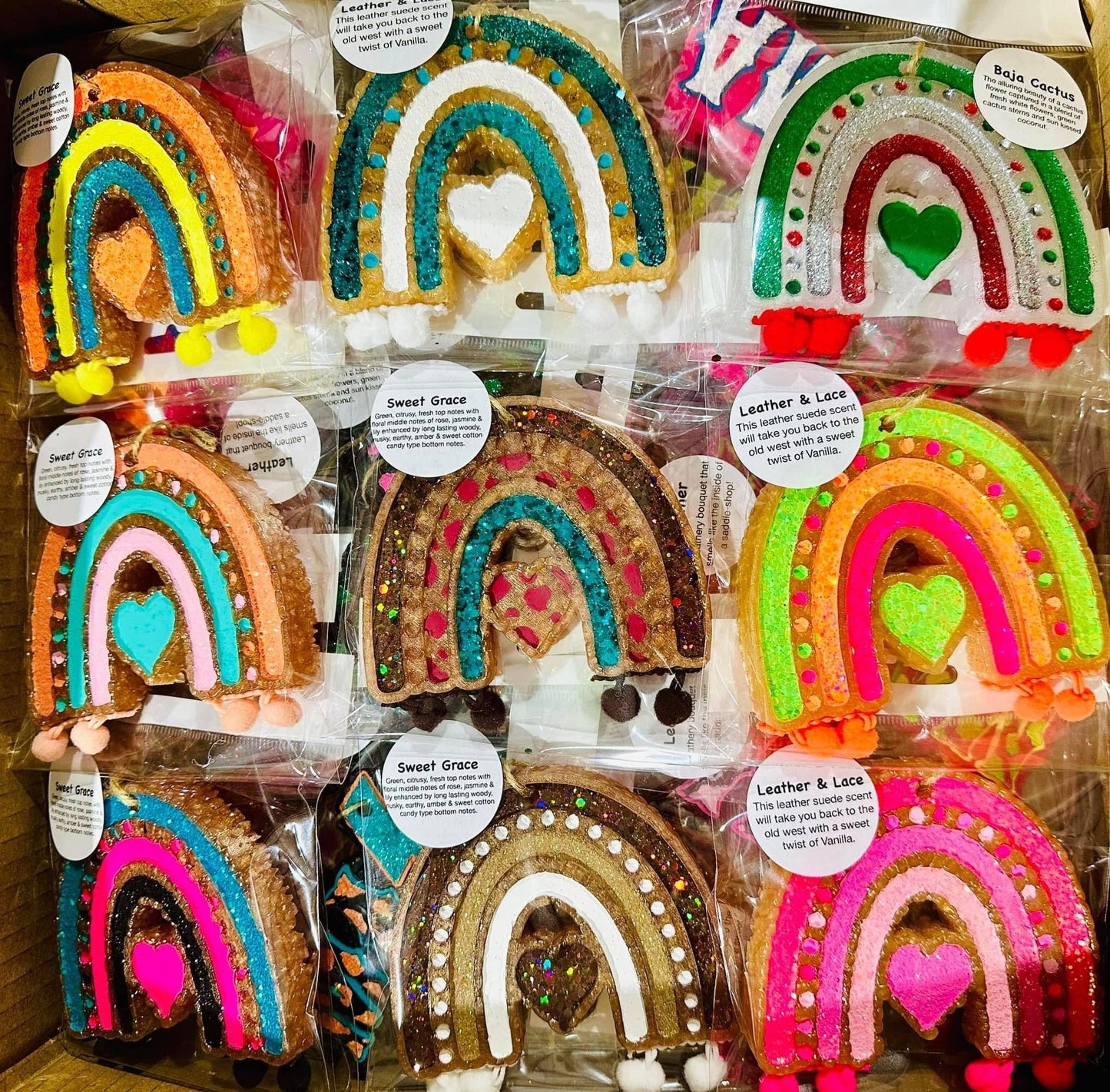 Boho Rainbow Car Freshie - Birds of Paradise