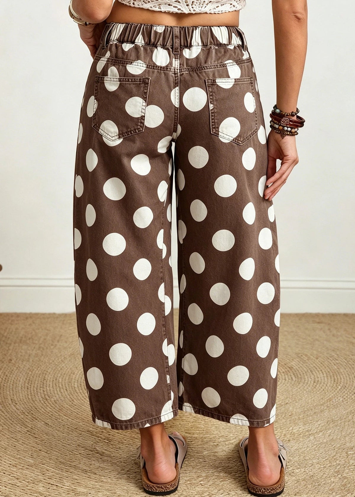 BROWN POLKA DOTTED PANTS