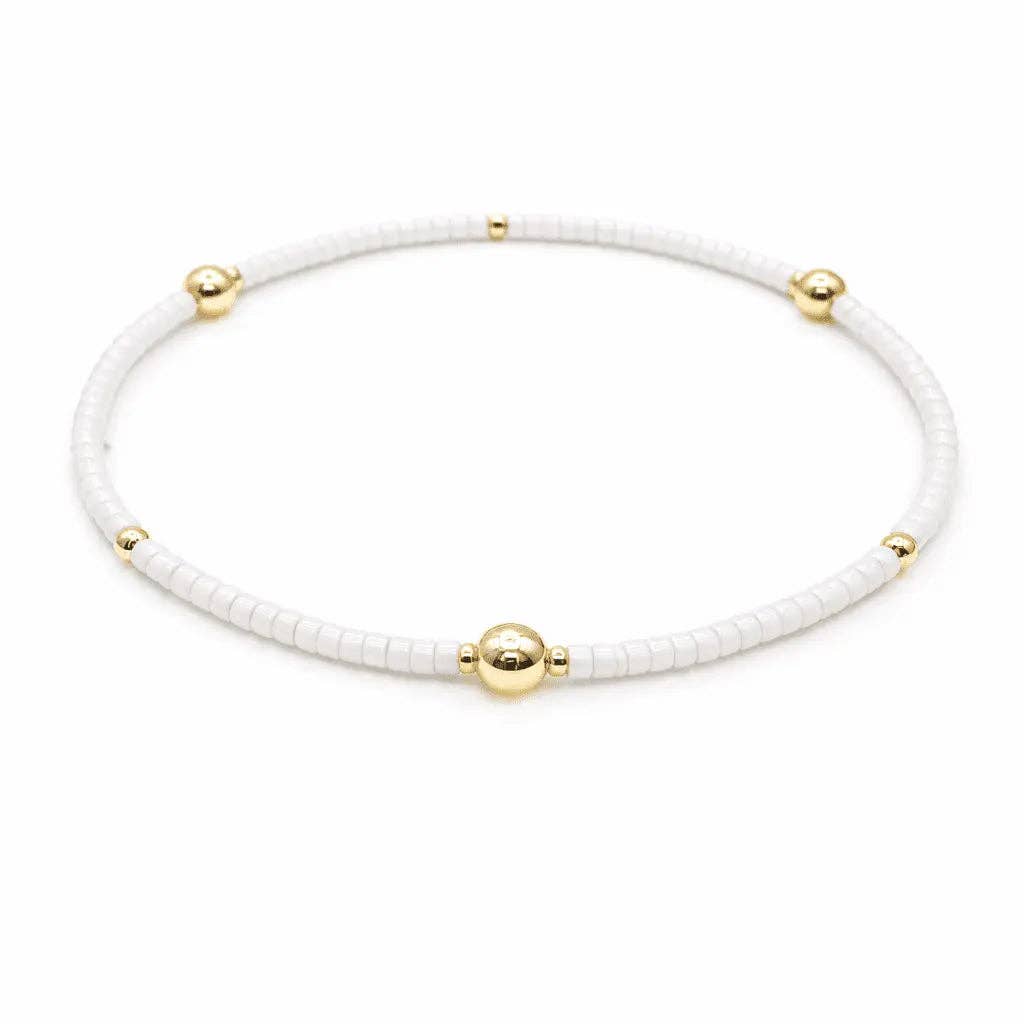 Game Day - White & Gold Filled Bracelet