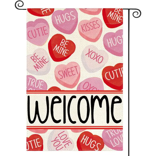 Valentine's Day Welcome Garden Flag