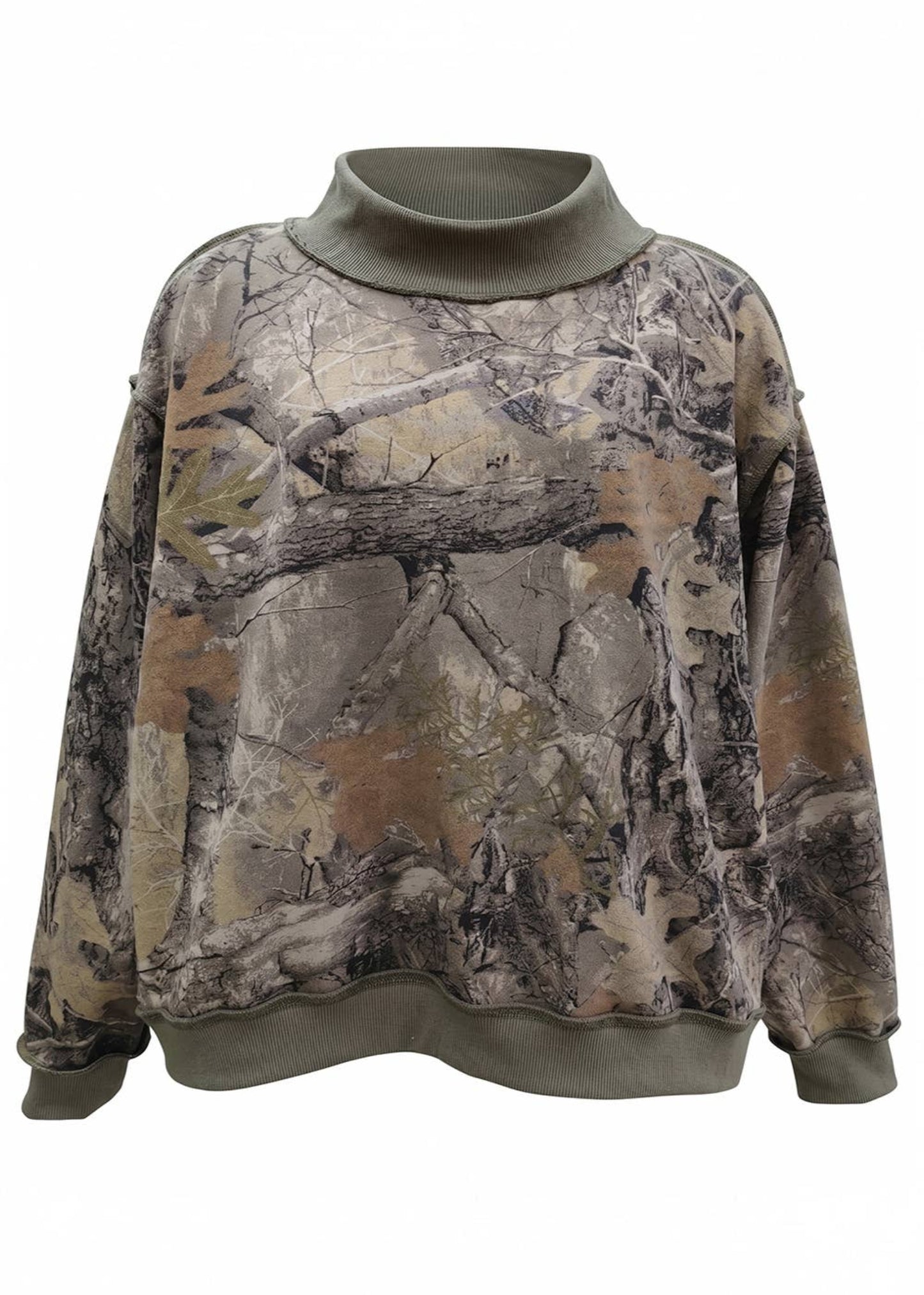 Real-Tree Camouflage Mock-Neck Sweatshirt