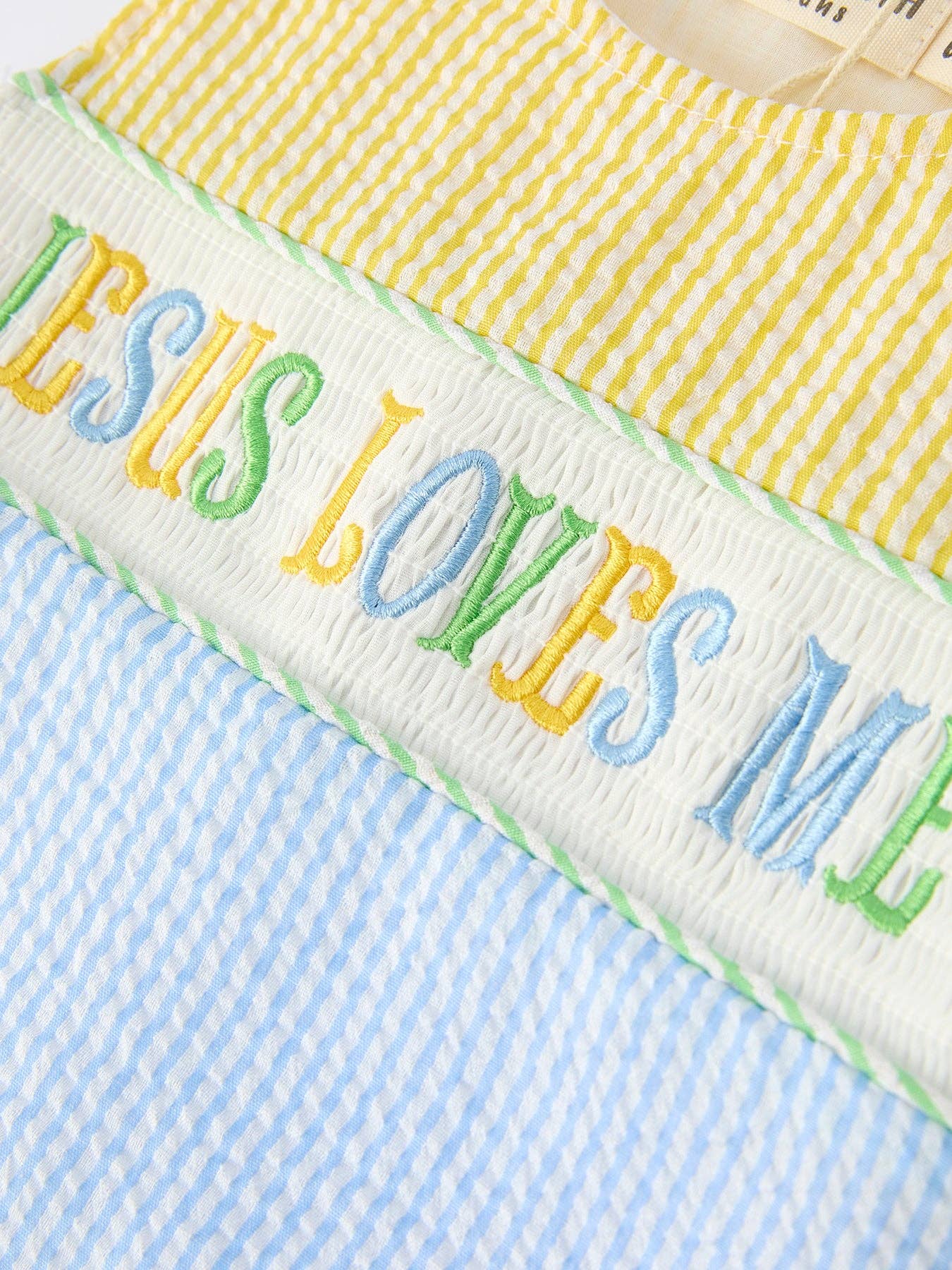 "Jesus Loves Me "Embroidered Baby Boy Romper