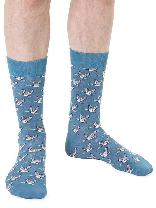 MENS BAMBOO CREW SOCKS - MIGRATING DUCKS