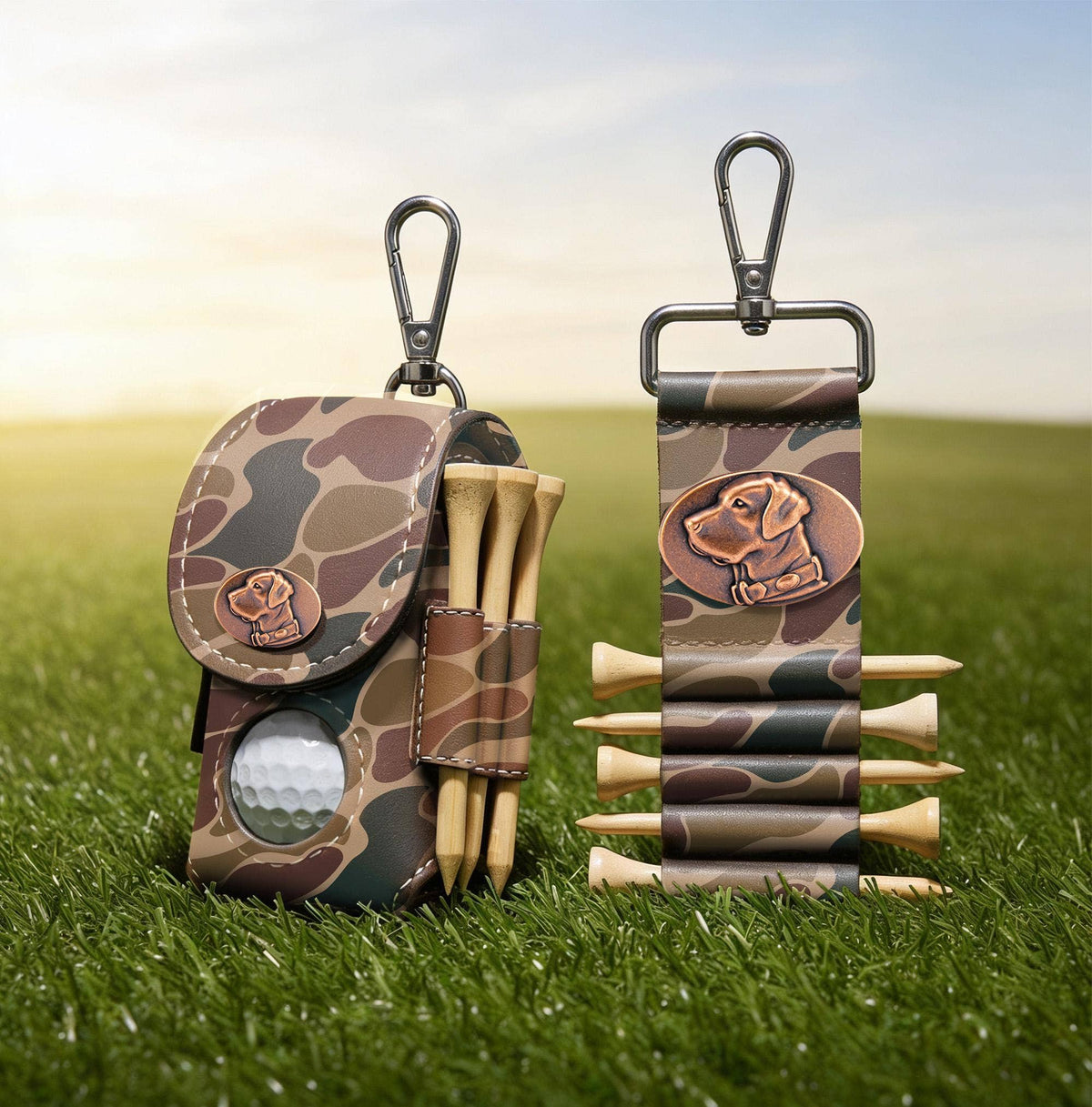 Lab Leather Golf Ball and Tee Holder