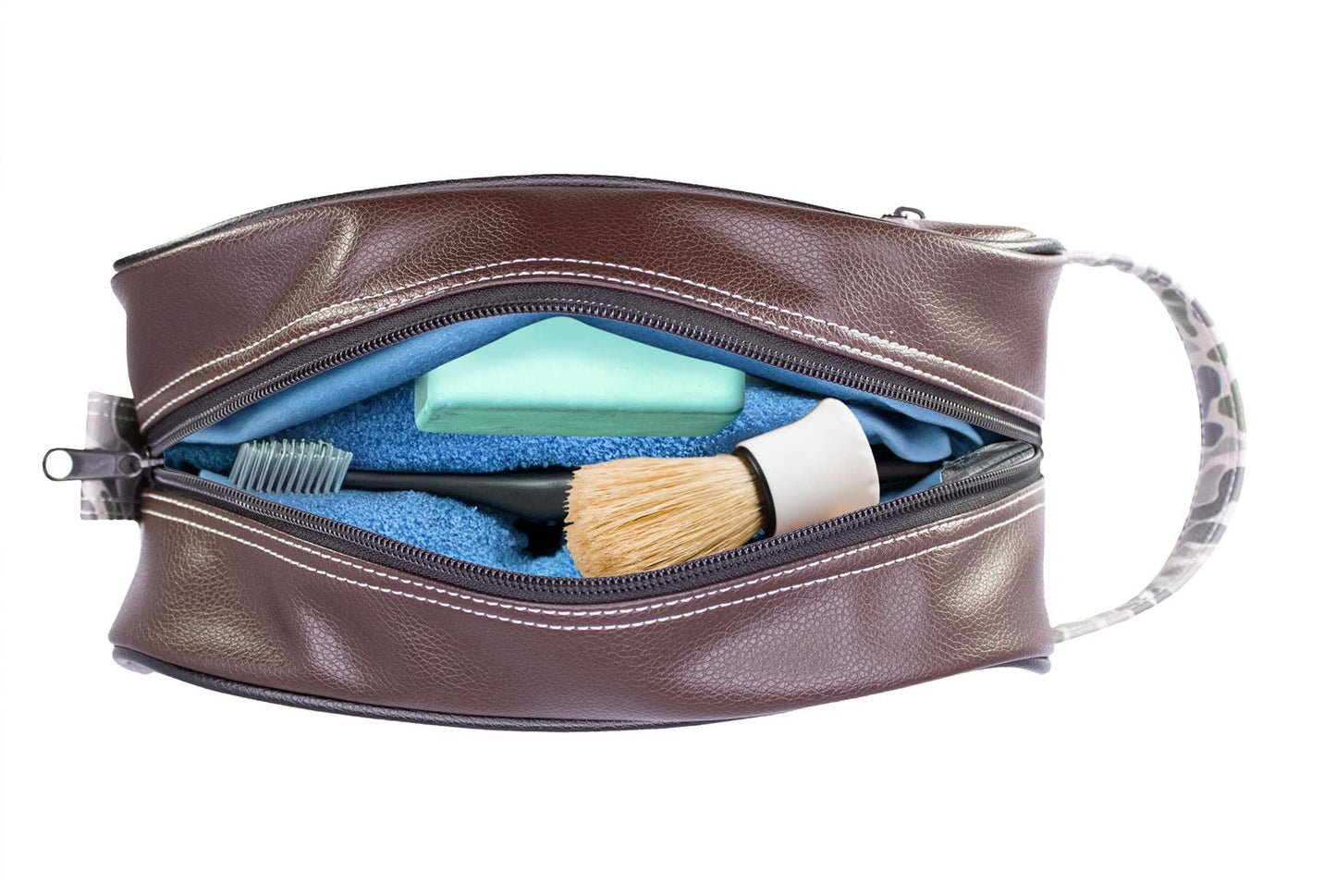 Bass Brown Pebble Old School Camo Men's Toiletry Dopp Bag.