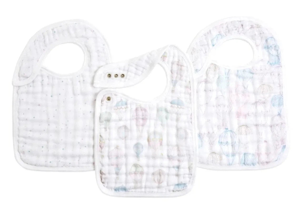 3-PACK SNAP BIBS ABOVE THE CLOUDS