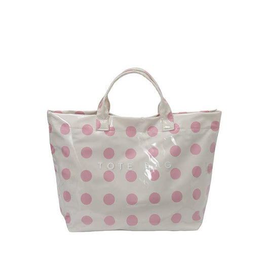 PVC Dot Tote Bag Checkered Striped Waterproof Beach Bag
