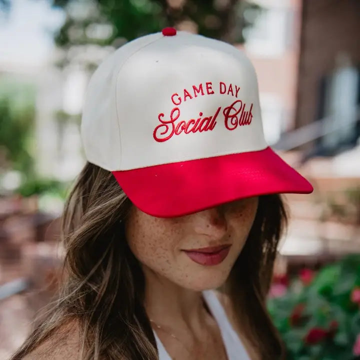 GAME DAY SOCIAL CLUB TWO TONED VINTAGE HAT - RED /TAN