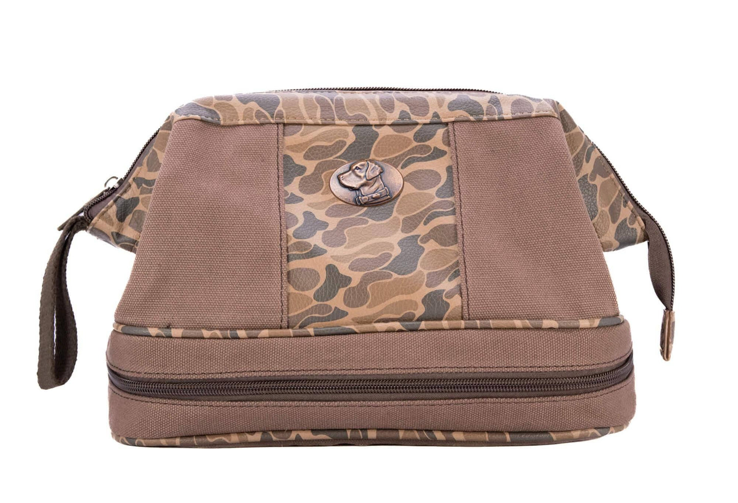 Lab Brown Waxed Canvas Old School Camo Men's Toiletry Dopp Bag.