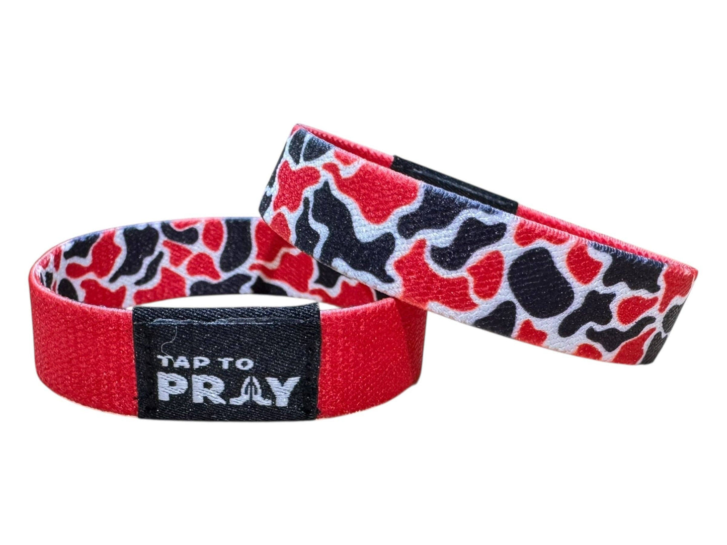 Tap To Pray™ Wristbands - Team Camo - Red & Black
