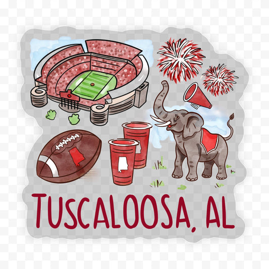 Tuscaloosa AL Clear Sticker