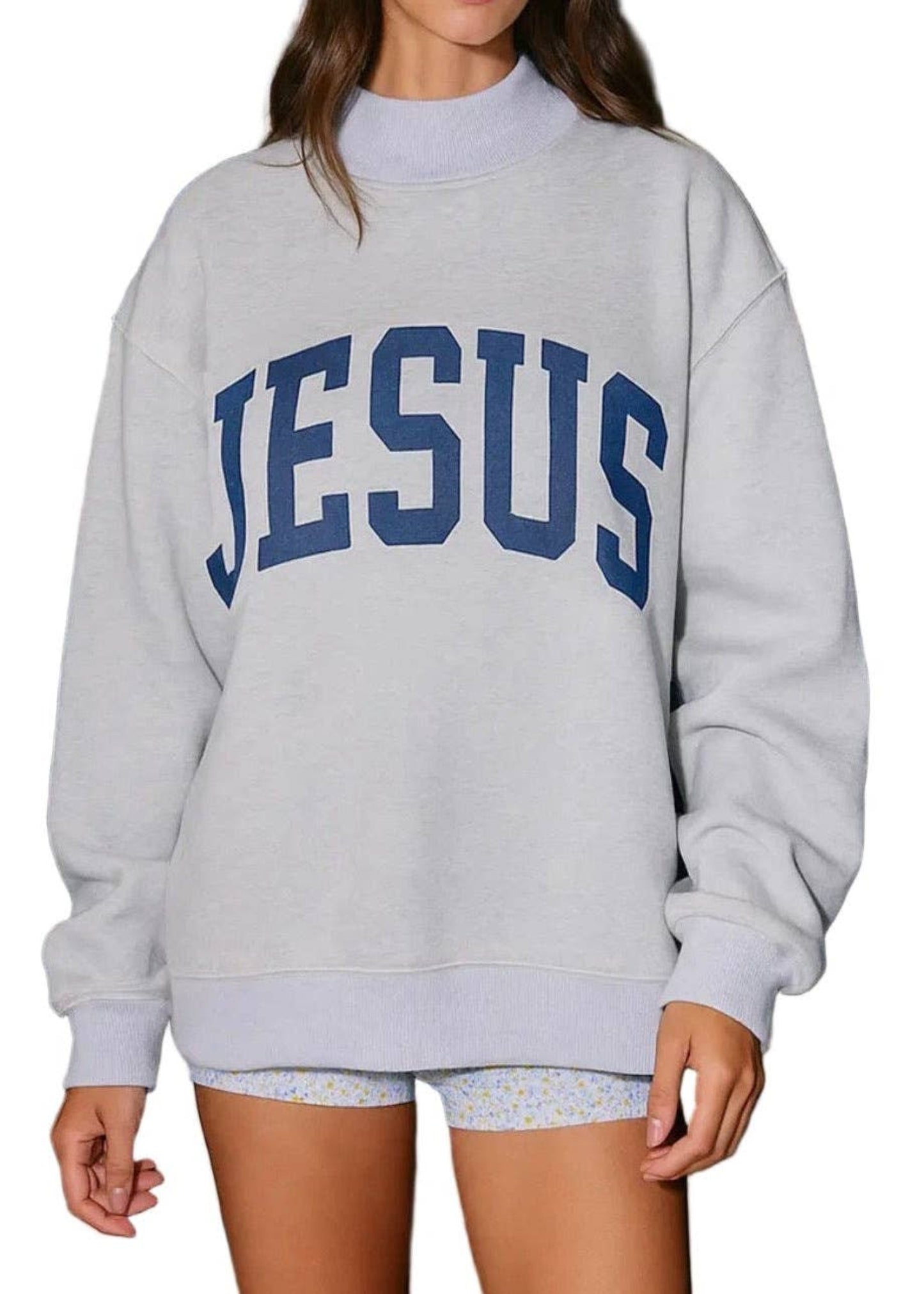 Jesus & God Is Good Mock Neck Sweatshirt