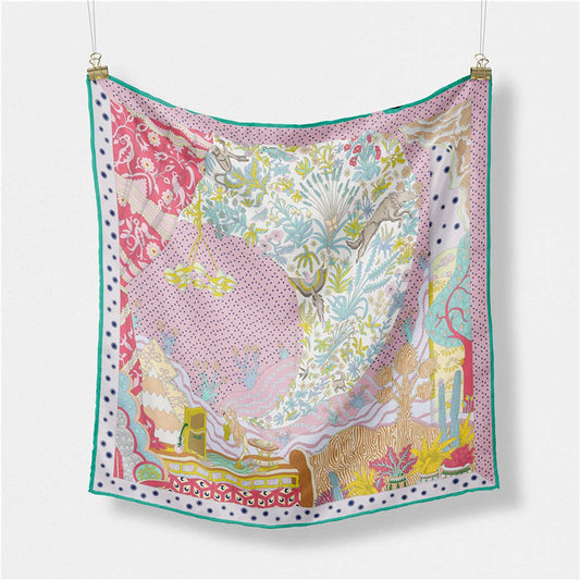 Silk Feel Square Scarf Necklace