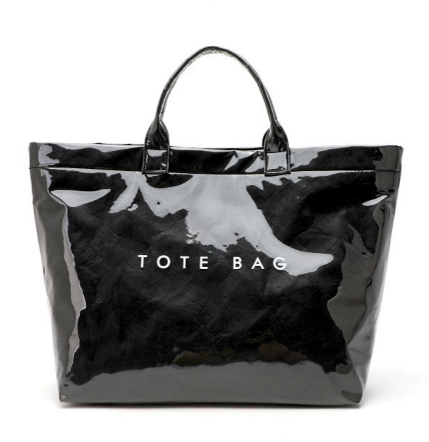 Leopard Print Tote Bag PVC Handbag: Black / M