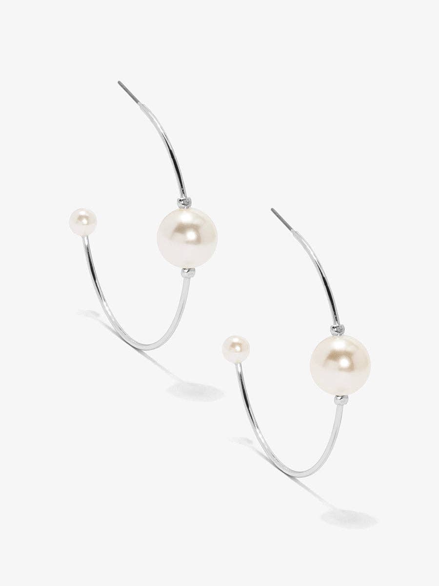 Double Pearl Hoop Earring