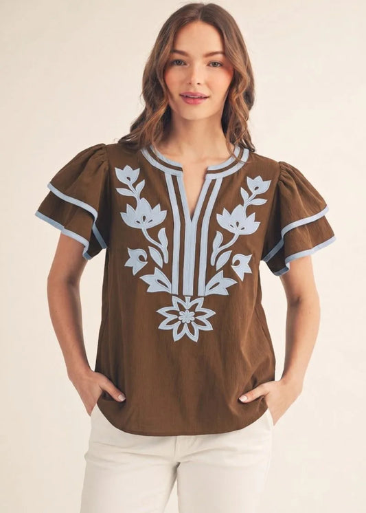 KAYLEE TOP - BROWN