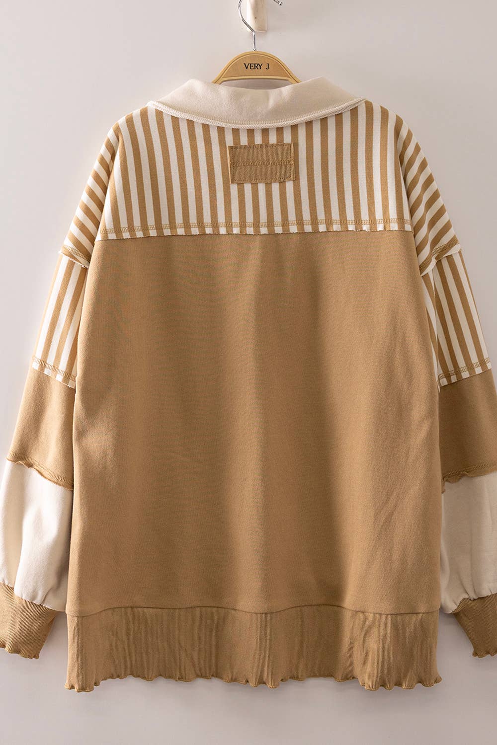 Vintage Stripe Rugby Sweatshirt - Heather Gray