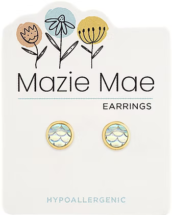 Gold Mermaid Scale Stud Mazie Mae Earring