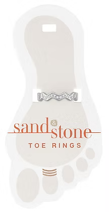 Silver CZ Zig Zag Sand & Stone Toe Ring