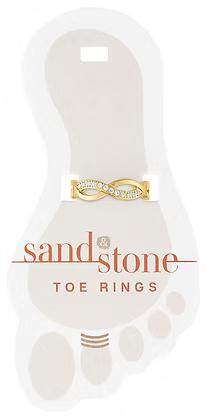 Gold Infinity CZ Sand & Stone Toe Ring