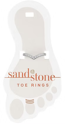 Silver CZ Dip Sand & Stone Toe Ring